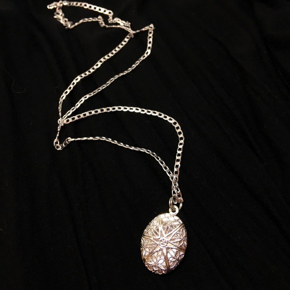Vintage 90s Silver Locket on Sterling Chain