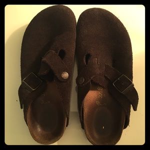 Brown suede birkenstocks