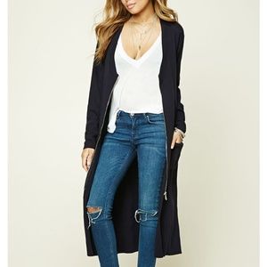 Longline zip cardigan
