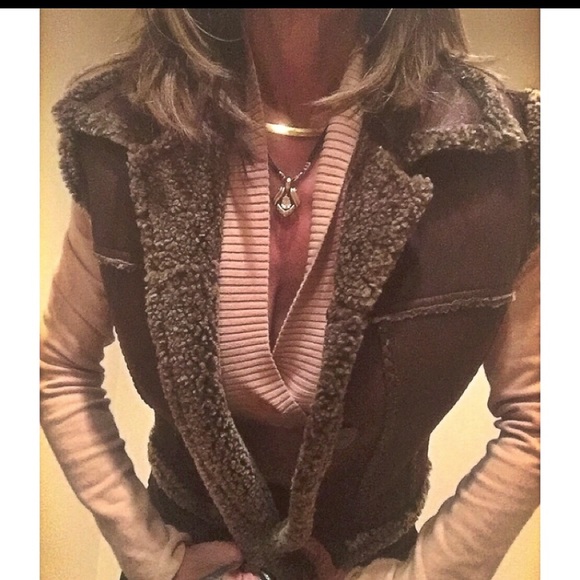 Gorgeous leather shearling Vest