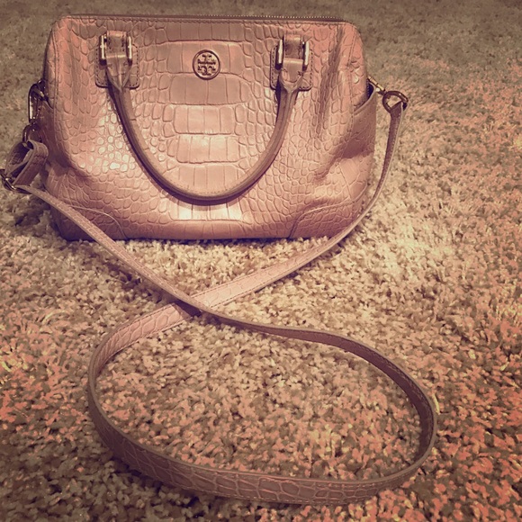 Tory Burch Robinson Croc Embossed Tote