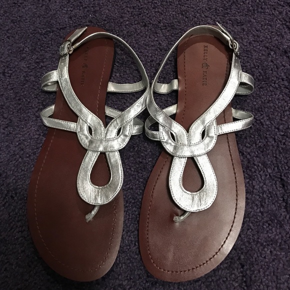 Silver sandals.