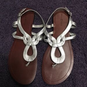 Silver sandals.