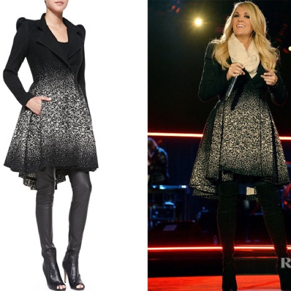 New Alice + Olivia puff-shoulder flare coat