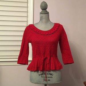 Red Peplum Sweater