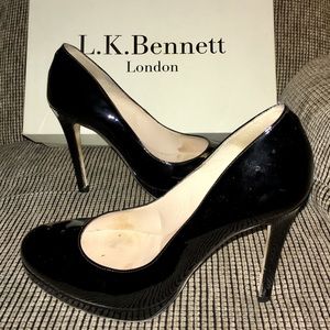 L.K.Bennett Patent Leather "Sledge" Heels Size 38