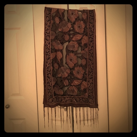 Sparkly/Mesh Floral Scarf
