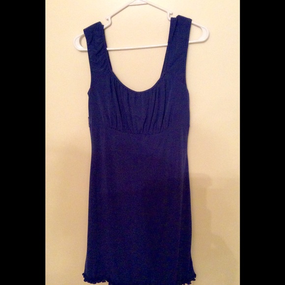 Blue silky dress
