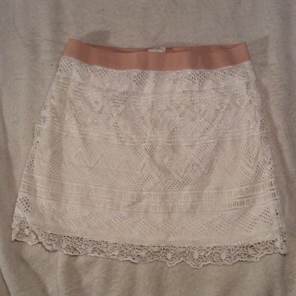 White Lace Mini Skirt