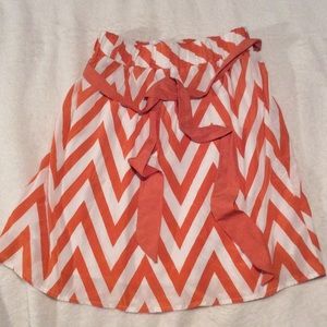 Chevron Orange and White Skirt