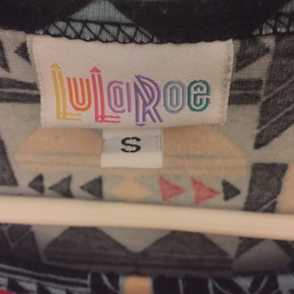 LuLaRoe Julia Dress Small S Print geometric blue - Picture 3 of 4