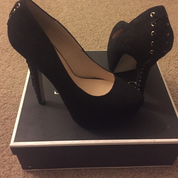 ShoeMint Lydia black suede heels - Picture 1 of 4