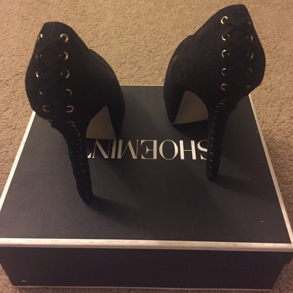 ShoeMint Lydia black suede heels - Picture 2 of 4