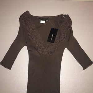 BCBGMAXAZRIA stretchy brown shirt