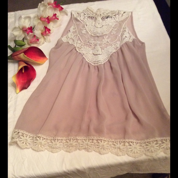 Transparent creamy  lace front top