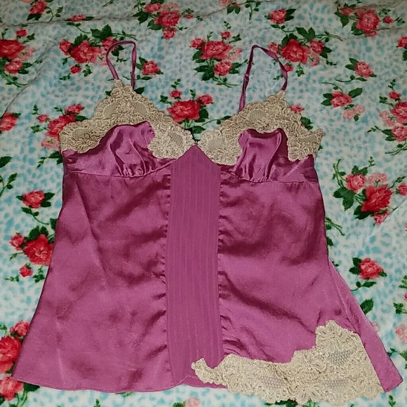 Orchid bebe lace silk cami