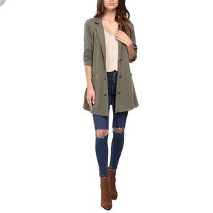 Free People Effortless Knit Jacket, Olive, Medium