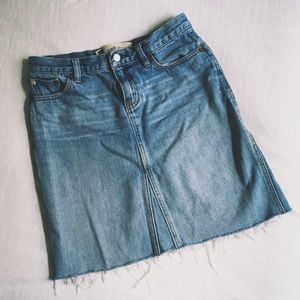 Fringed Denim Skirt