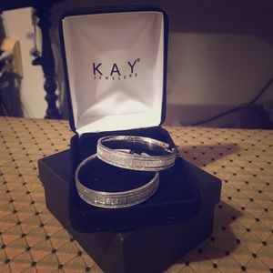 Stunning Genuine Sterling Silver Sparkle Hoops