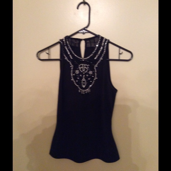 Black top with beads decorations