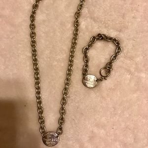 Tiffany sterling silver necklace/bracelet set