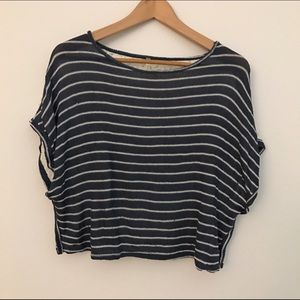 Striped Knit Top with Lace