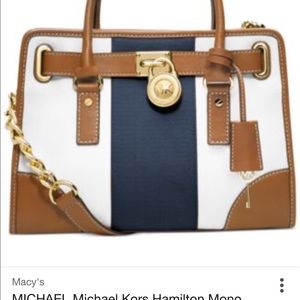 MK Hamilton Mono stripe satchel
