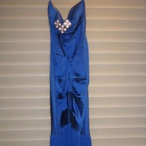 Cache long blue dress women's size 4