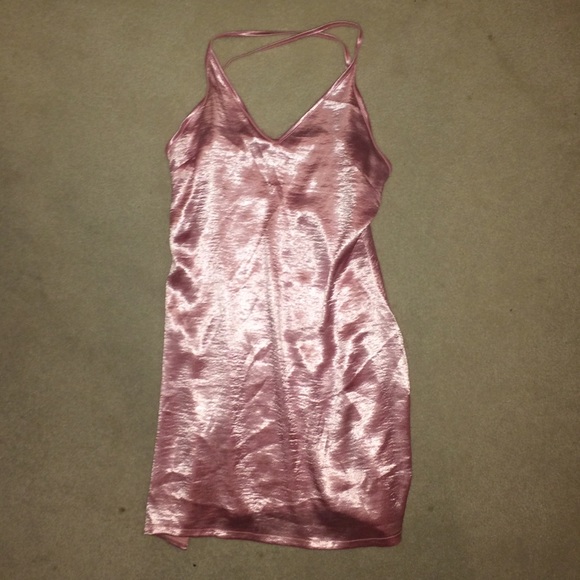 Baby pink silk dress