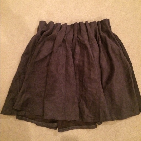 Grey suede skirt