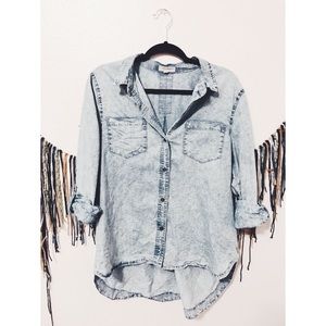Chambray / denim button-up shirt
