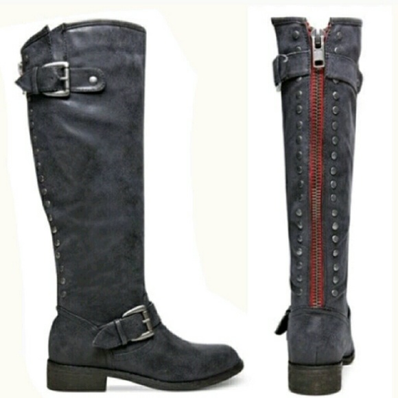 Madden girl black/gray boots