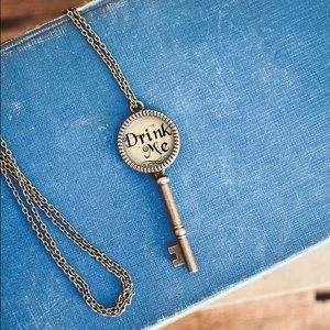 Alice in Wonderland Drink Me Key Necklace