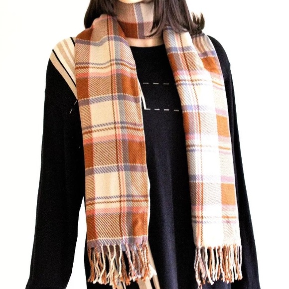 Plaid scarf scarves for women mens scarves shawl - Picture 3 of 3