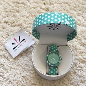 Isaac Mizrahi Mint Polka Dot Watch