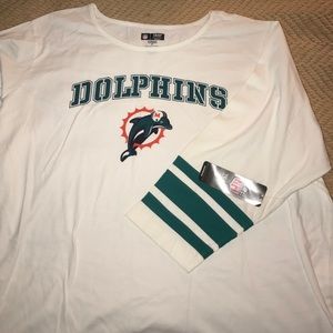 NWT NFL Miami Dolphins 3/4 sleeve T-shirt
