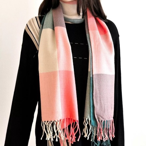 Plaid scarf scarves for women mens scarves shawl - Picture 3 of 3