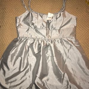 NWT J Crew Silver Silk Dress Size 14