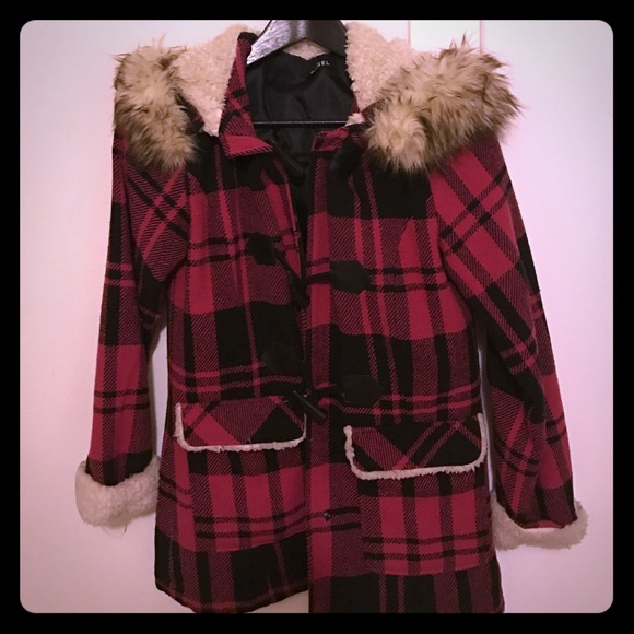 Plaid hooded jacket