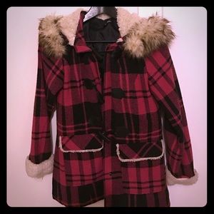 Plaid hooded jacket