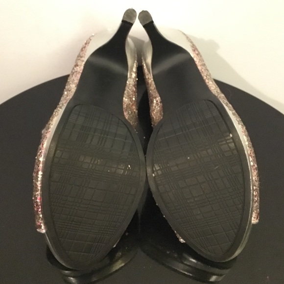 Rampage Glitter "Gracee" Peep Toe Platform Heels - Picture 6 of 8