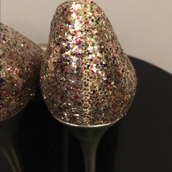 Rampage Glitter "Gracee" Peep Toe Platform Heels - Picture 5 of 8