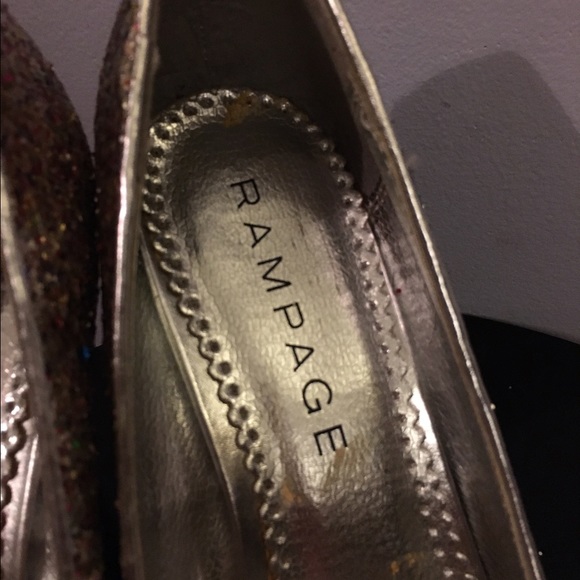 Rampage Glitter "Gracee" Peep Toe Platform Heels - Picture 7 of 8
