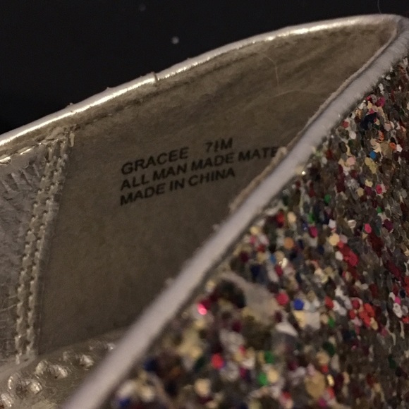 Rampage Glitter "Gracee" Peep Toe Platform Heels - Picture 8 of 8