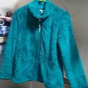 NWT! Green Sonoma reversible soft fleece zip up