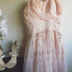 💖Champagne Blush Pink strapless formal dress