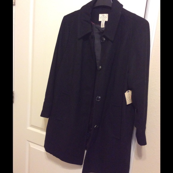 Women's 3X black wool-blend coat