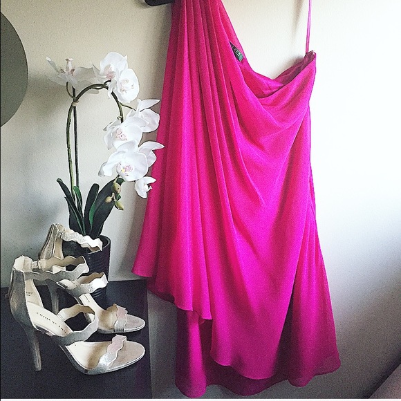 Lauren One Shoulder Chiffon Dress