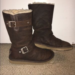 UGG Boots, Leather Sutter with Silver Buckle