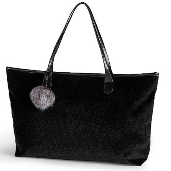 Faux fur tote bag